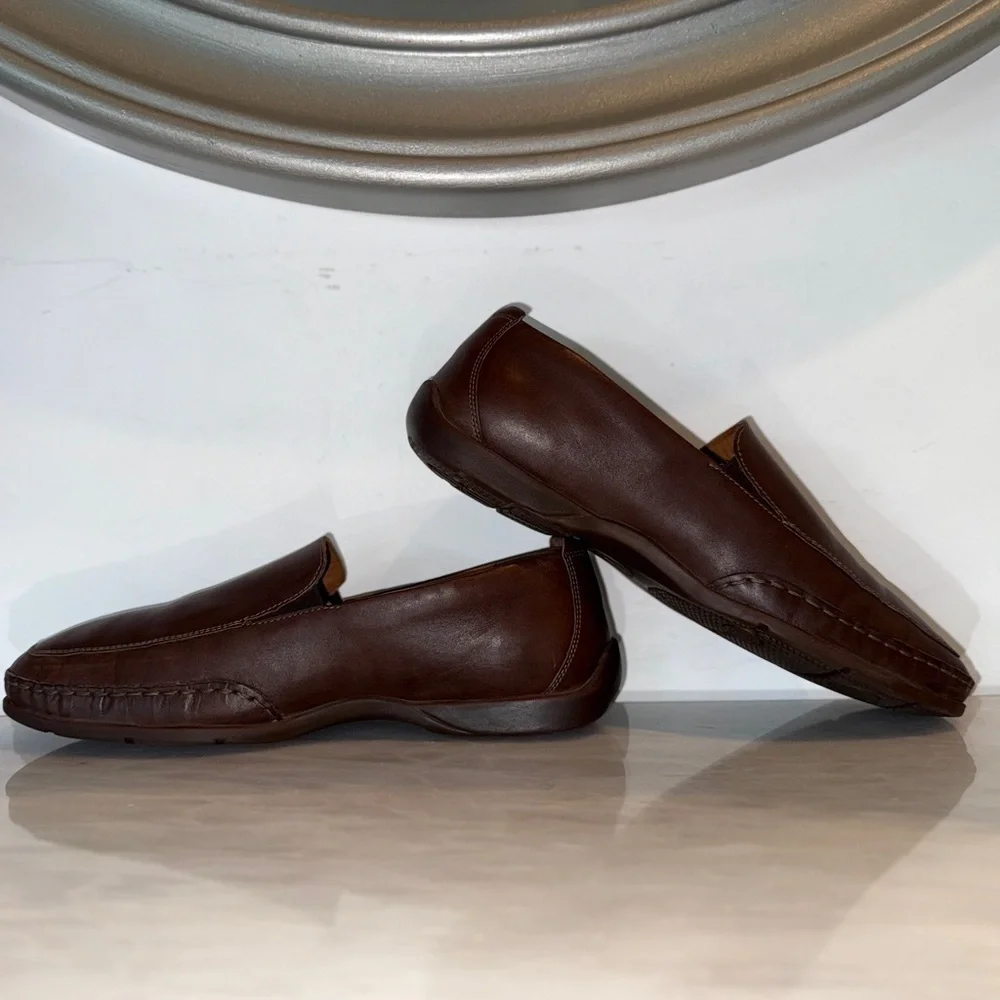 Mephisto Pistol Men’s Leather Loafers | Brown Slip-On Comfort Shoes Size 9.5